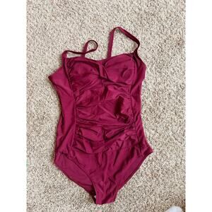 Ekouaer Swim Suit Crimson EUC One piece Womens M